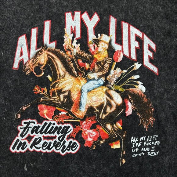 Falling in Reverse All My Life Rock Band Mineral Wash T-Shirt Size Medium - Picture 2 of 4